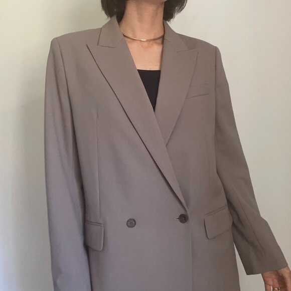 Aritzia Babaton Agency Blazer Wool Suit Jacket Light Pewter Grey - Picture 1 of 4